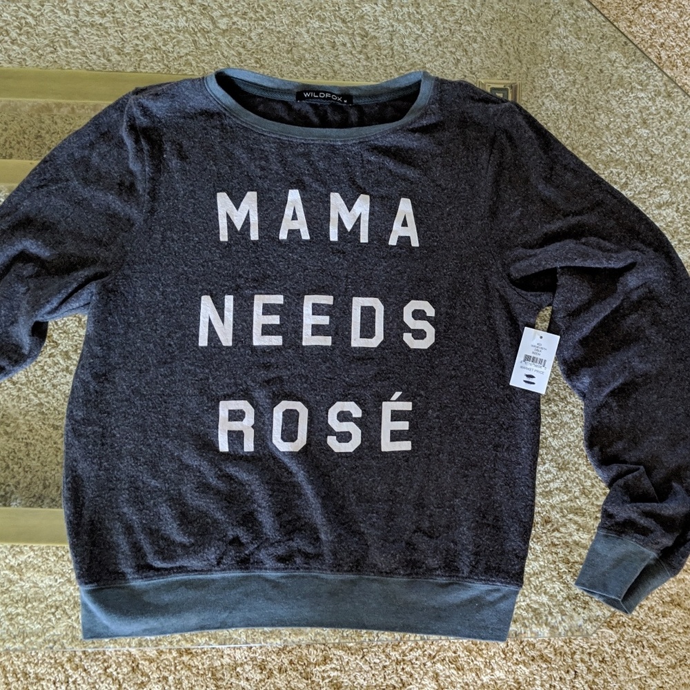 WILDFOX fuzzy crew top NWT